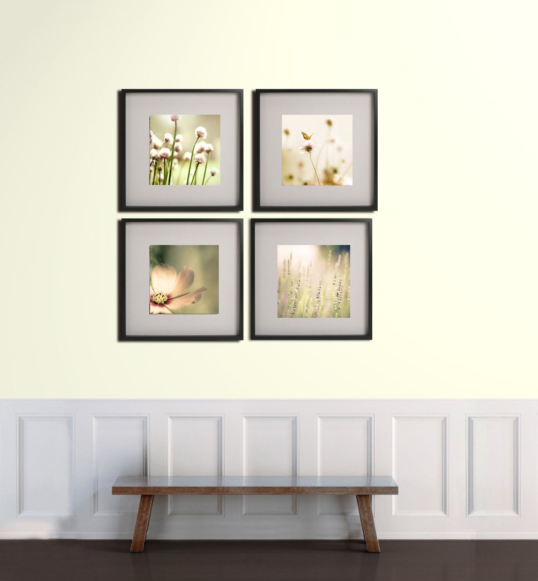 Photography gift set of Four (4) 12x12 prints for Ikea Ribba frames, women, pastel flower photography - cottage chic wall art