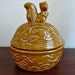Vintage Brown Squirrel Nut Bowl or Candy Dish - Ceramic Pottery Rustic Fall Thanksgiving Woodland Decor