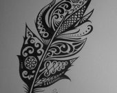 Custom Ink Drawing Black & White Commissioned Artwork GREAT TATTOO Designs