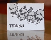 Letterpress Raccoon Thank You Card