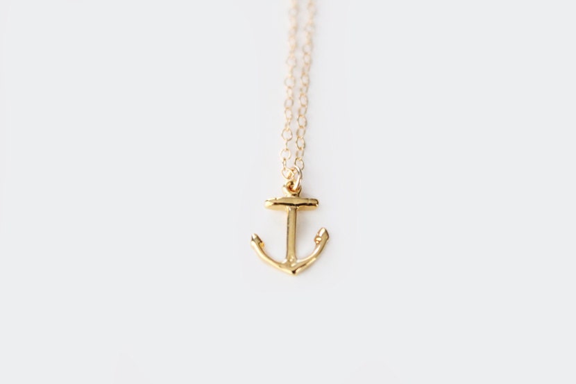 Anchor Necklace - Tiny Gold Vermeil Anchor