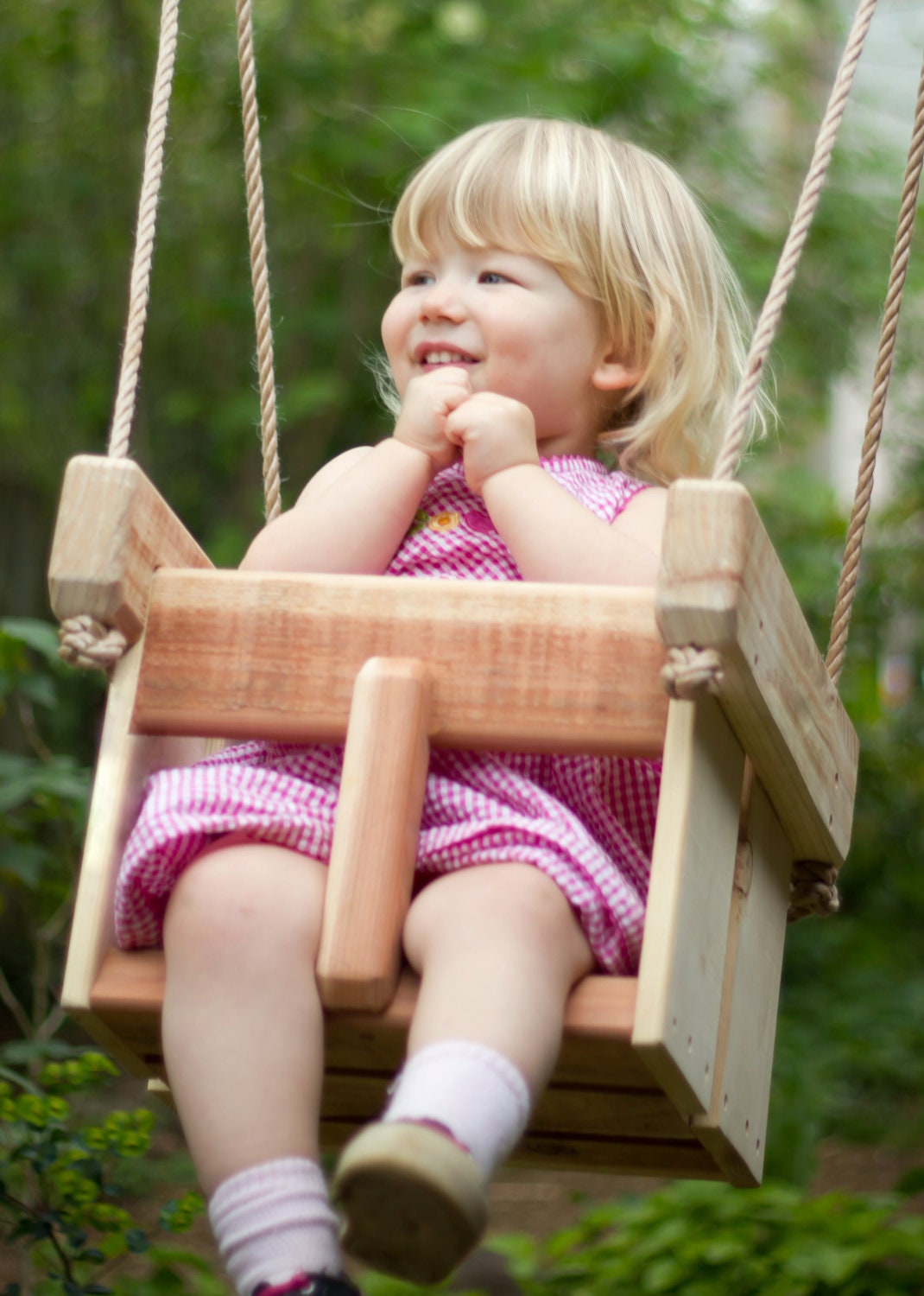 Baby Swing or Toddler Swing - Cedar Handmade Porch or Tree Swing - Child's Swing - Kids Swing - Wooden Swing