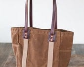 No. 115 Carry Tote in Rust Waxed Canvas & Cordovan Horween Leather