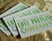 SET of 10 Fill-In Letterpress Calling Cards PORTLAND, OREGON Our Favorite City