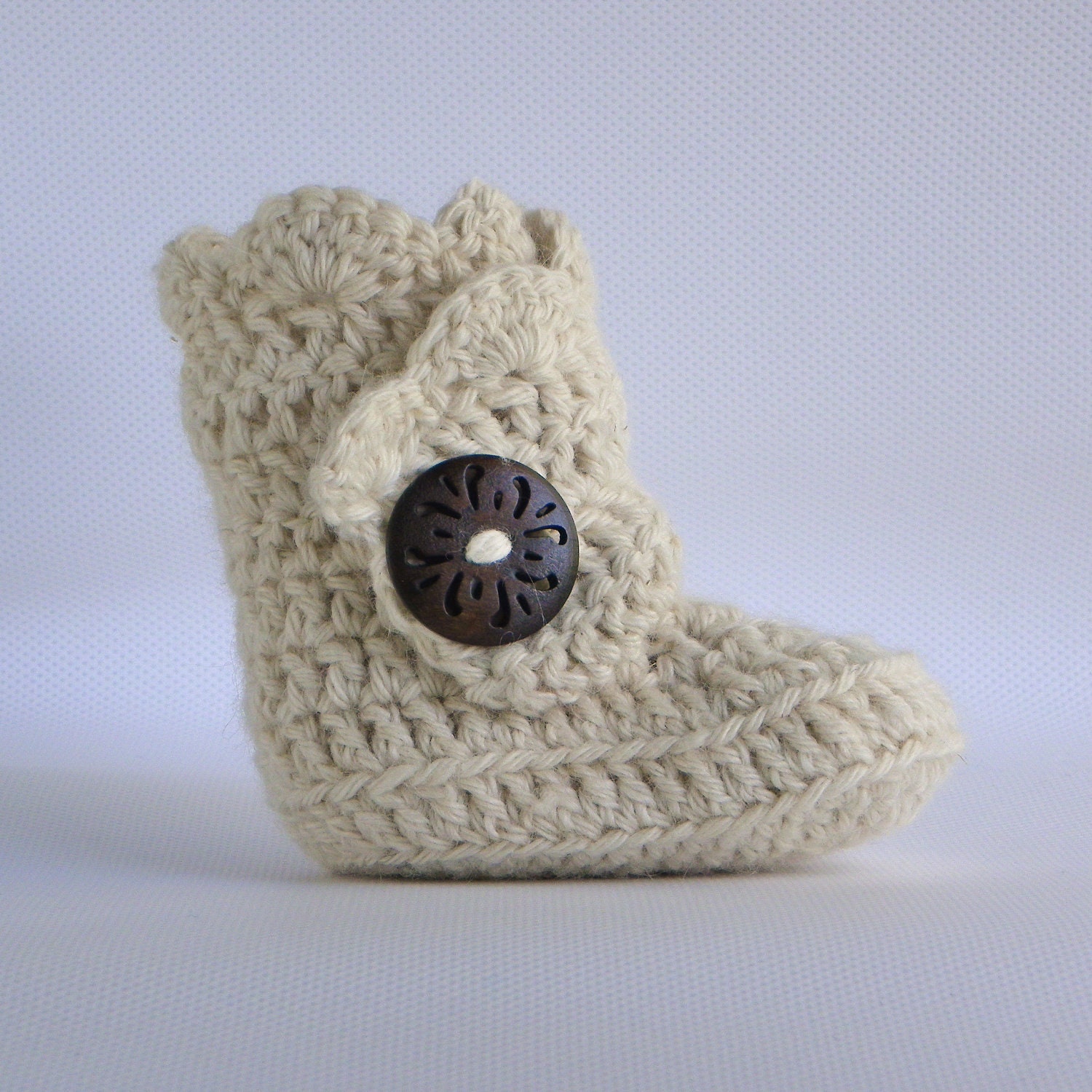 Scallop Edge Baby Boot Pattern - PDF