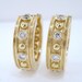 18K Yellow Gold Diamond Hoop Earrings HandMade 0.20 Carat