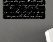 Across the Years- Love Letter Sign in Black with White Vintage Typography Word Art