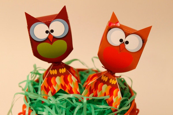 HARVEST Owl Lollipop Favor Box - DIY Printable PDF Il_570xn