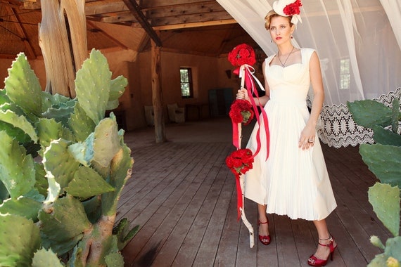 Wedding Dress with Tea Length Skirt - Hey Little Lucy