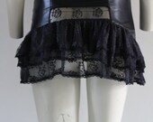 Mini Lace Skirt Bride Steampunk Victorian Wedding Skirt Gothic Fantasy Fashion Black Lace SPECIAL ETSY PRICE