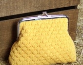 Handmade Knit Purse - Golden Yellow