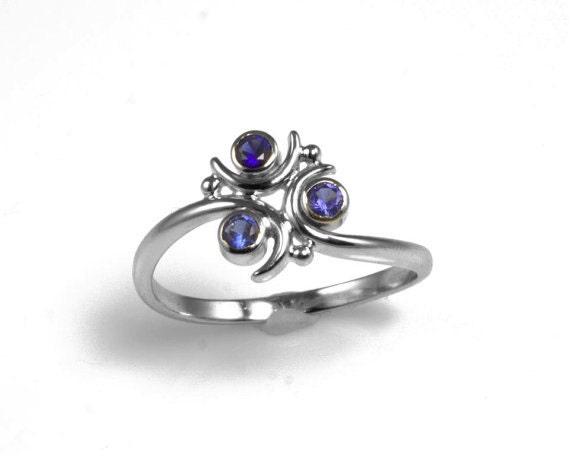 Zora Sapphire Ring in Sterling Silver - Made to Order