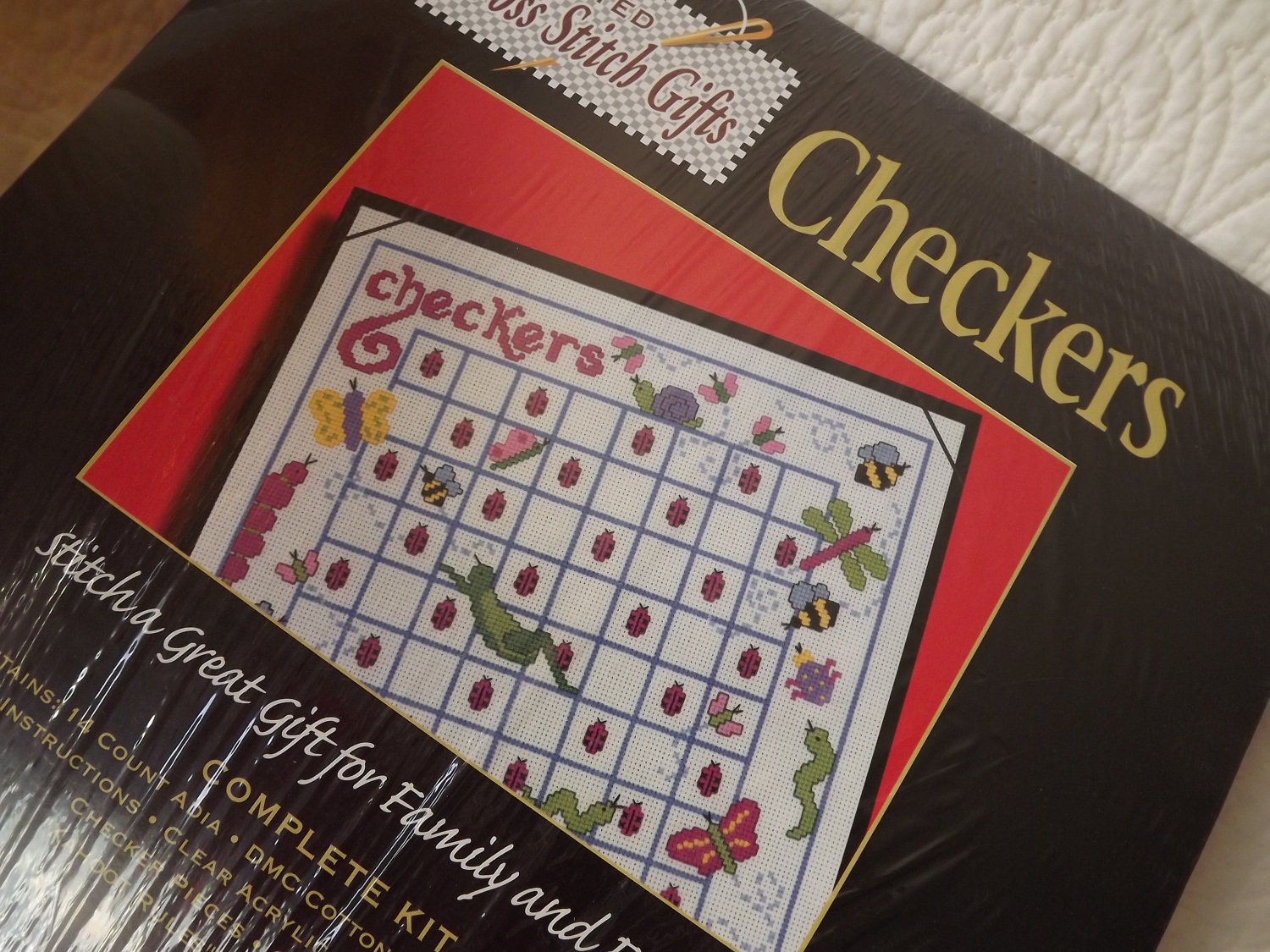 Checkers Game Counted Cross Stitch Kit