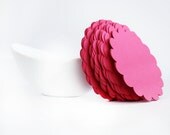 27 Hot pink Scalloped circles (3.5 Inches) Textured Cardstock A63 Il_170x135