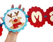 Reindeer Merry Christmas Garland, Christmas Kids Banner, Merry Christmas Banner A317 Il_170x135