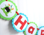 Monster Birthday Banner, Cute little Monsters for monster theme party A287
