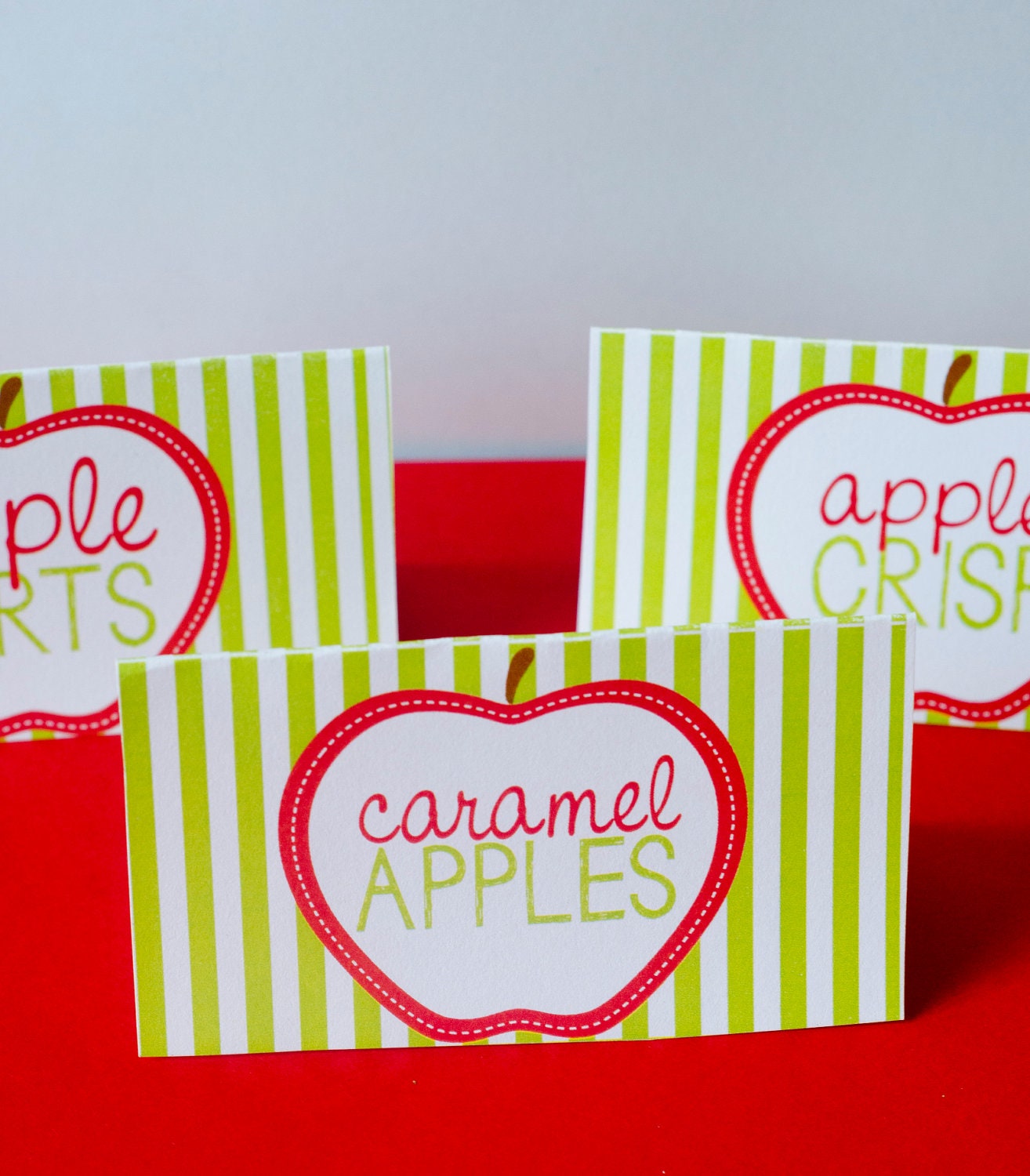 Apple Party PRINTABLE Food Label Tent Cards by Love The Day Il_570xn