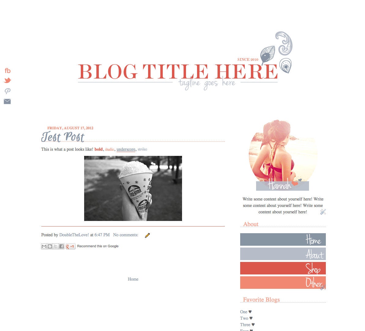 Cotton Candy  (floating social media icons)   //   Pre-made Blogger Template