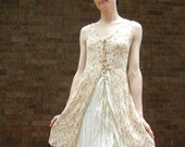 vintage floral grunge dress, size small-medium, yellow, pastel, 90's clothing, tumblr