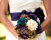 David's Bridal peacock Colors Inspired Wedding Bouquet - Customize your Style and Colors - Made To Order