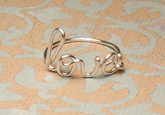 Sterling Silver love Ring, Fitted or Adjustable Available