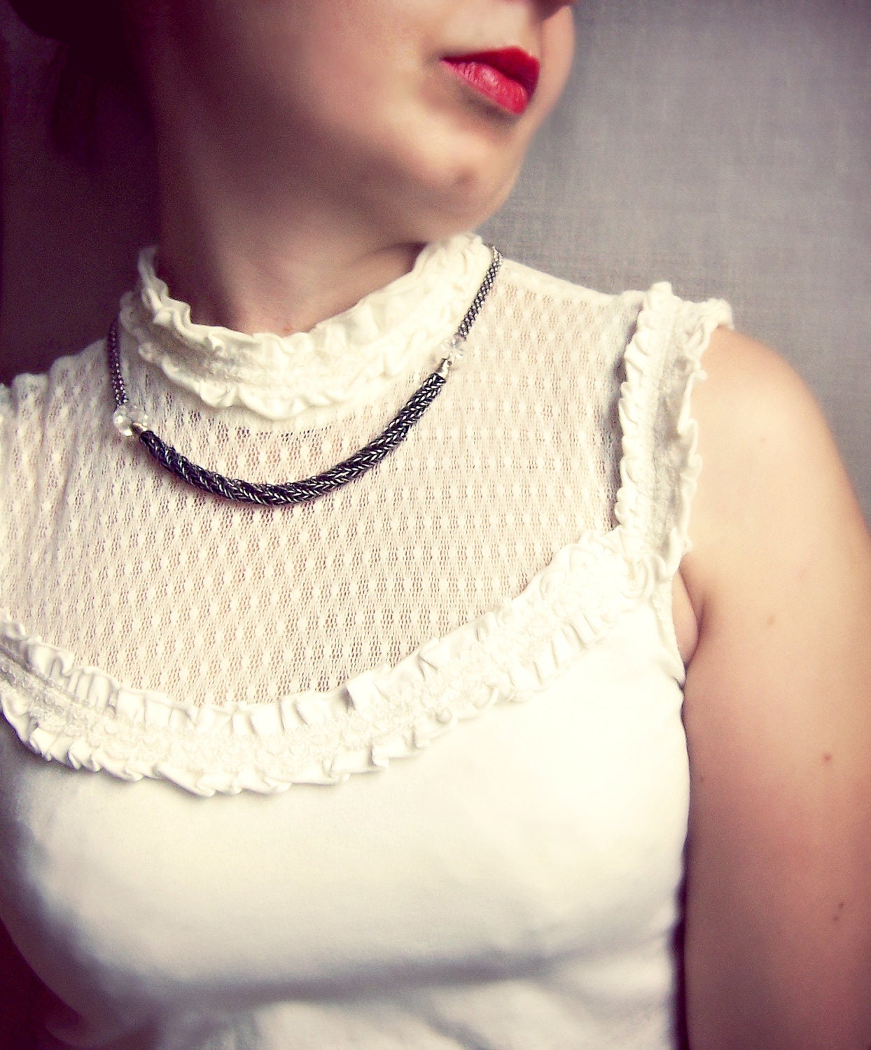 Chunky necklace, statement necklace, sterling silver necklace, birthstone necklace, strand necklace, oxidized necklace, bridal jewelry