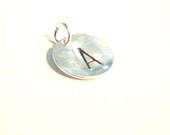 Initial Pendant Hand Stamped Personalized Silver Round