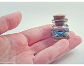 Shells in a glass bottle miniature. Miniature bottle. Dollhouse decoration. Glass vial. Shell Bottle. BJD accessories. Ocean bottle