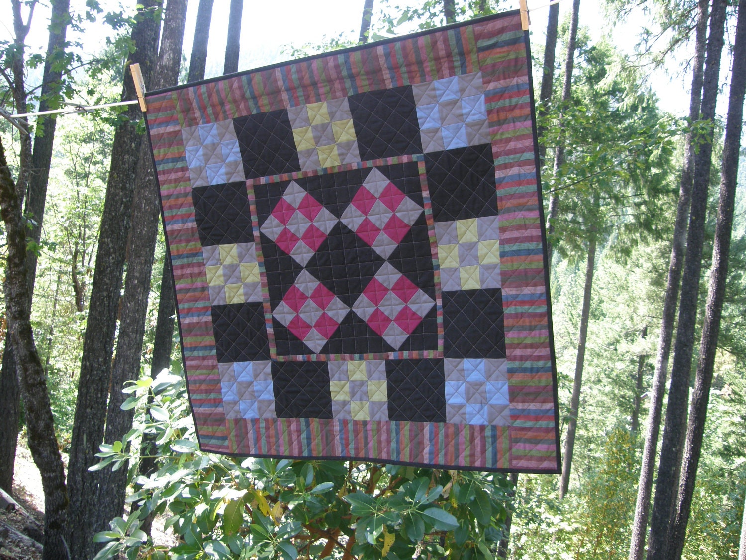 Quilted Wall Hanging - Amish Contemporary Nine Patch