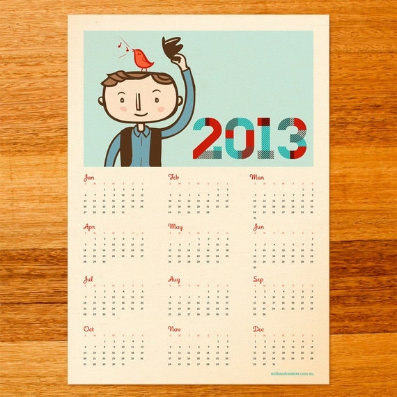 2013 Wall Calendar Poster - Limited Edition - Bird Radio