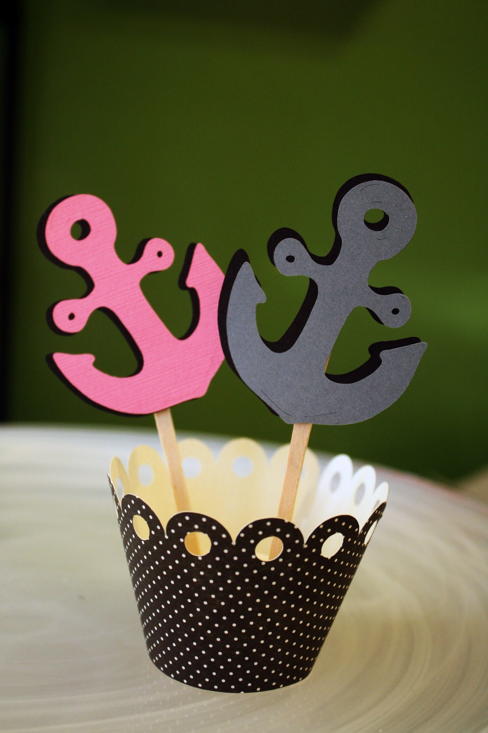 Nautical Deep Sea Anchor Cupcake Toppers / Cake Topper / Mini Cupcake Toppers / Centerpiece