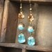 Aqua Pearl and Rhinestone Earrings, Champagne, Topaz, Tiffany Blue