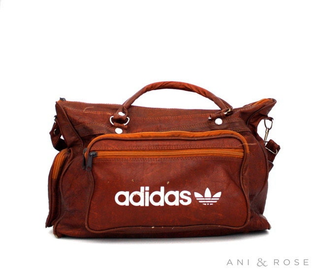Vintage FAUX Leather Adidas Gym Bag