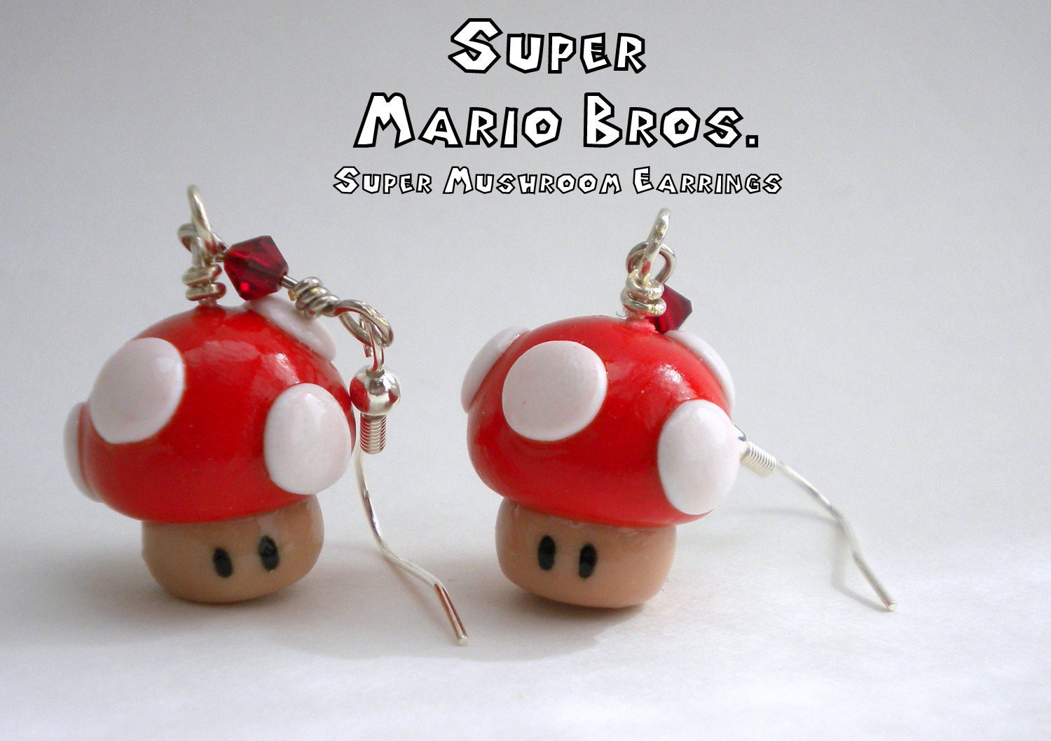 Mario Super Mushroom Earrings - Nintendo - A Portion of the Proceeds Go To Charity