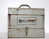 Vintage Rockwell Manufacturing Company Rustic Toolbox  For Him Rusty Metal