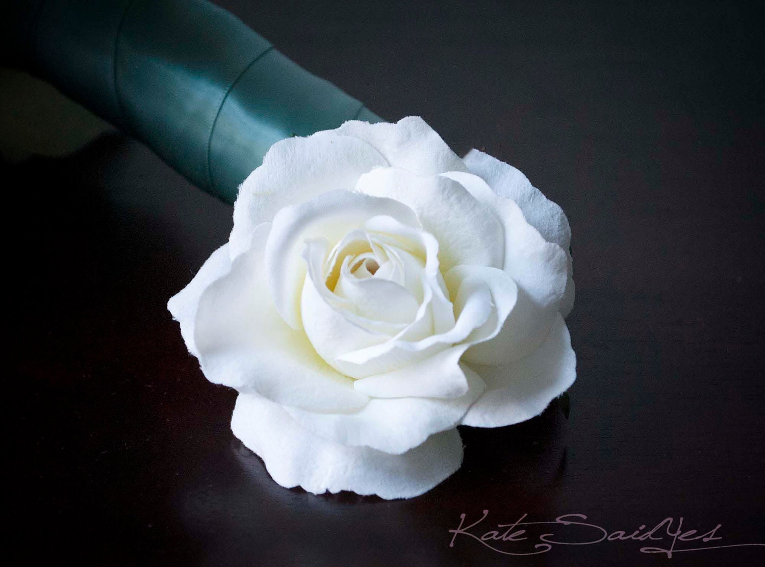 Rose Hair Pin - White Rose Silk Hair Pin