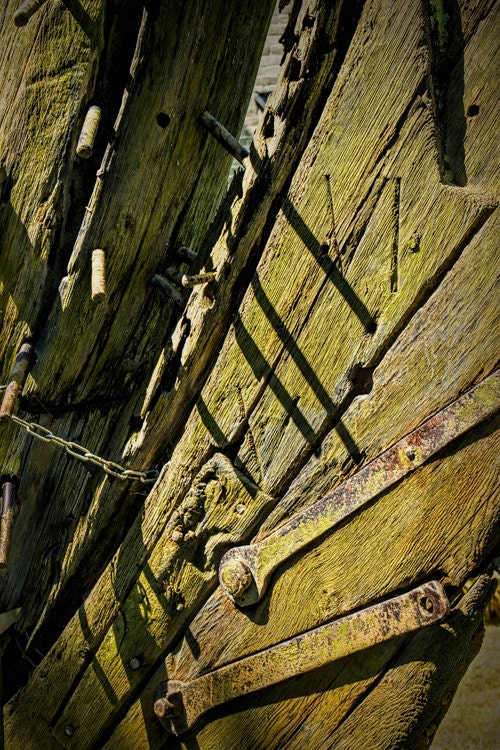 Wooden Detail of Part of an Old Ship Wreck