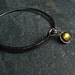 Hammered Copper Quartz Stone Charm Bangle / Mixed Metal Jewelry