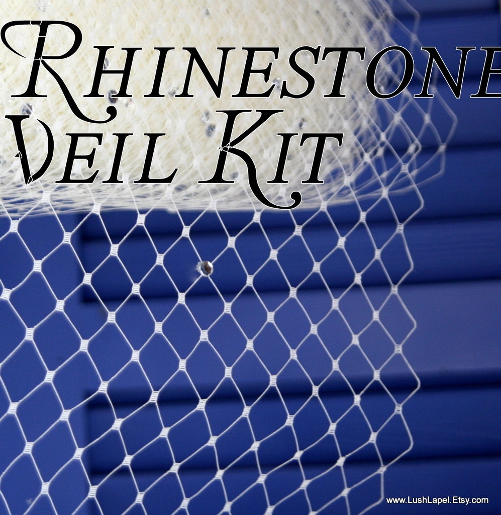 DIY - Rhinestone Accent Birdcage Veil Kit - Couture Quality Materials