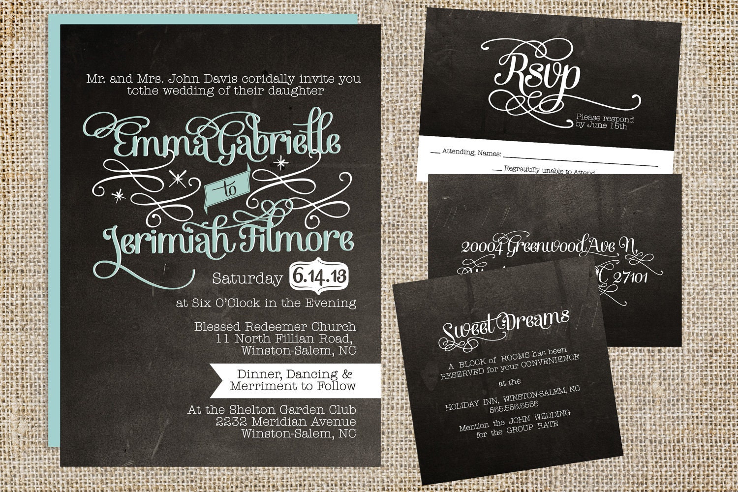 Blackboard Wedding Invitations