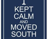 PRINTABLE - Kept Calm and Moved South, South Carolina New Address - Palmetto Tree with Crescent Moon