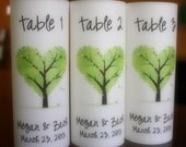 Table Number Luminaries - Green Heart Tree Design - thepaperynook
