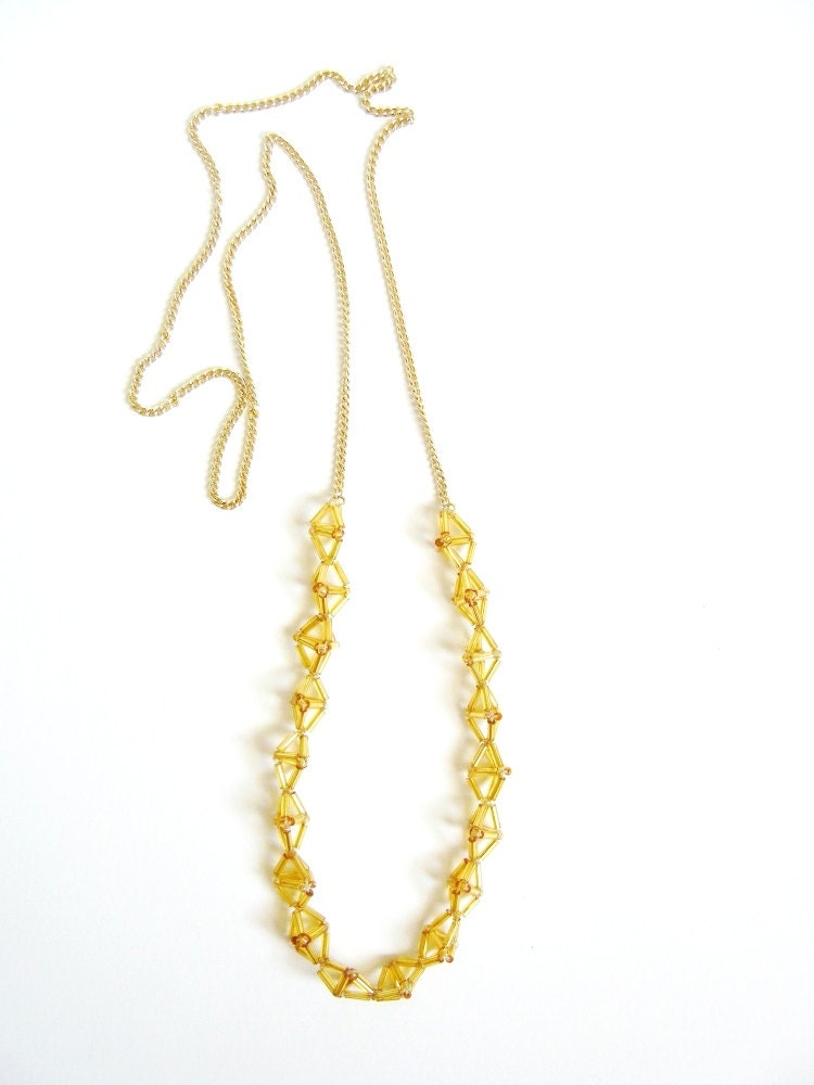 Woven Ladder Necklace - Gold