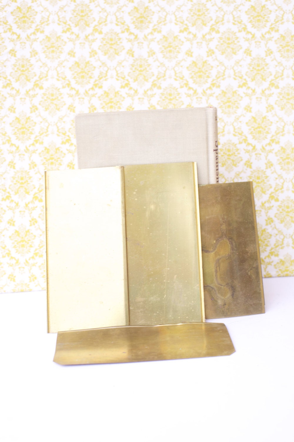Vintage Brass Sheet Metal Pieces Jewelry Making Altered Mixed Media Found Object Art Supply