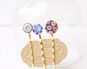 Bobby Pin with Vintage Buttons Slides Wedding Hair Accessory Clip Barrette Whimsical