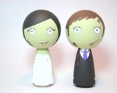 Zombie Love Mini Kokeshi Wedding Cake Toppers
