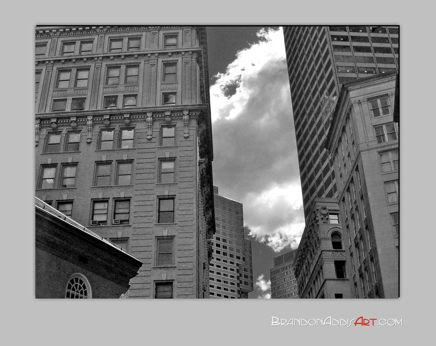 Urban Photography, Cloud Photos, Skyscrapers, Urban Landscape, Black and White Photos of Cities, Boston, Sky and Clouds