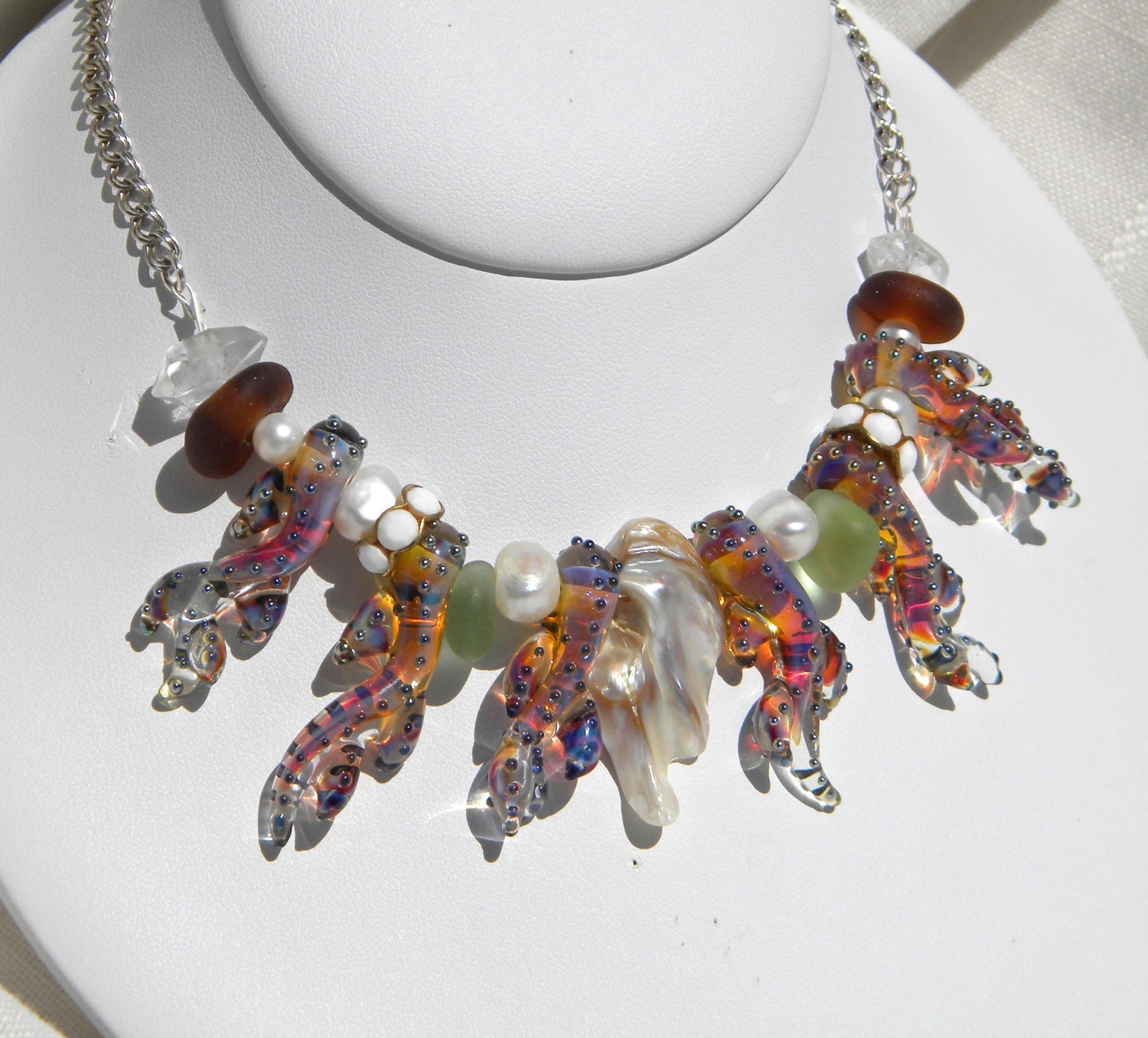 Ocean Dreams Necklace Blister Pearl Genuine Sea Glass and more