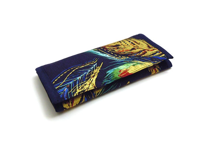 Travel Jewelry Wallet Jewelry Organizer Clutch - Feathers