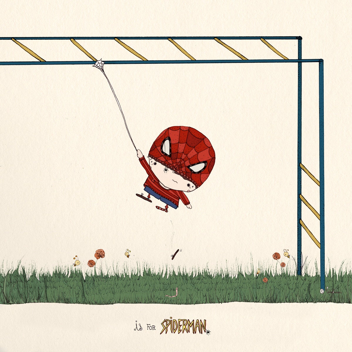 S is for Spiderman Print 6 x 6